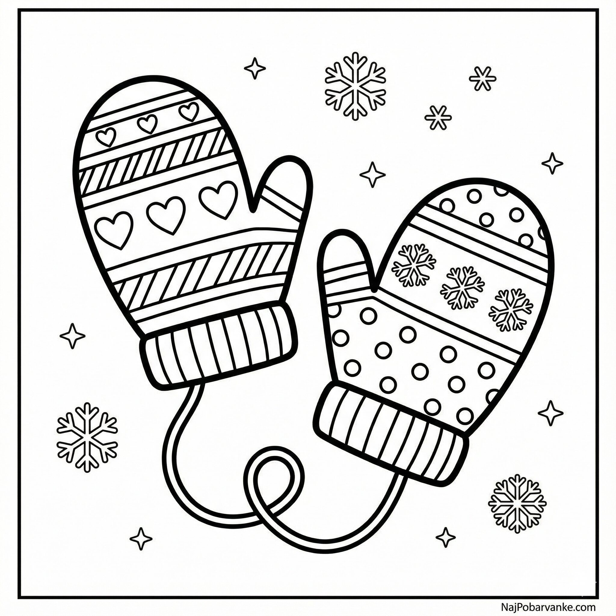 Pobarvanka Zimske rokavice